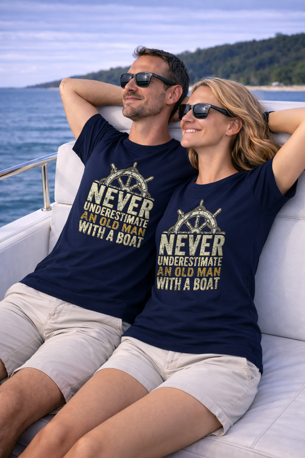 Never Underestimate An Old Man With A Boat T-Shirt