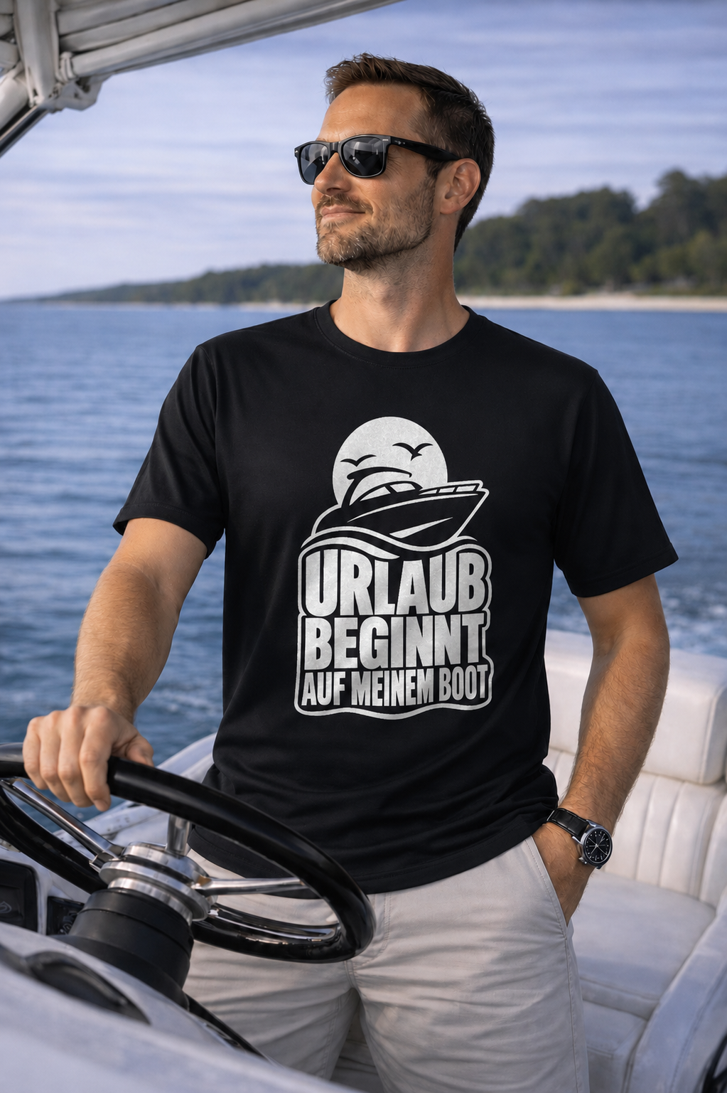 Urlaub beginnt auf meinem Boot T-Shirt